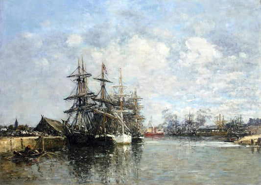  Eugene-Louis Boudin Le Havre, the Boat Basin - Hand Painted Oil Painting