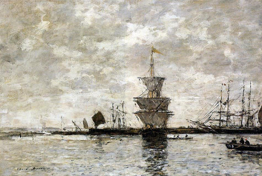  Eugene-Louis Boudin Le Havre, the Quarentine Basin - Hand Painted Oil Painting