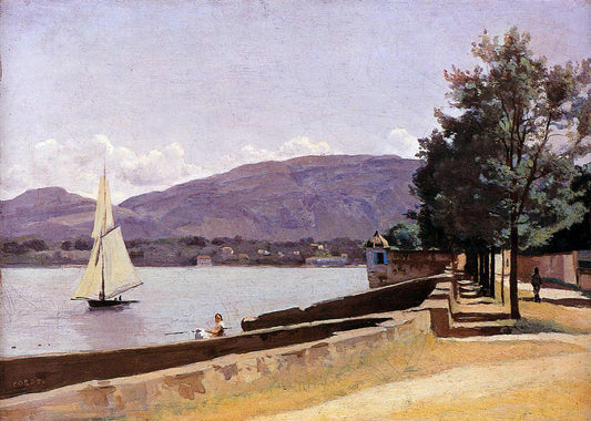  Jean-Baptiste-Camille Corot Le Quai des Paquis, Geneva - Hand Painted Oil Painting