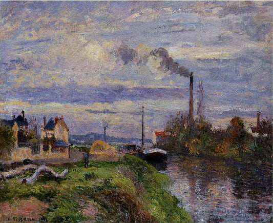  Camille Pissarro Le Quai du Pothuis a Pontoise - Hand Painted Oil Painting