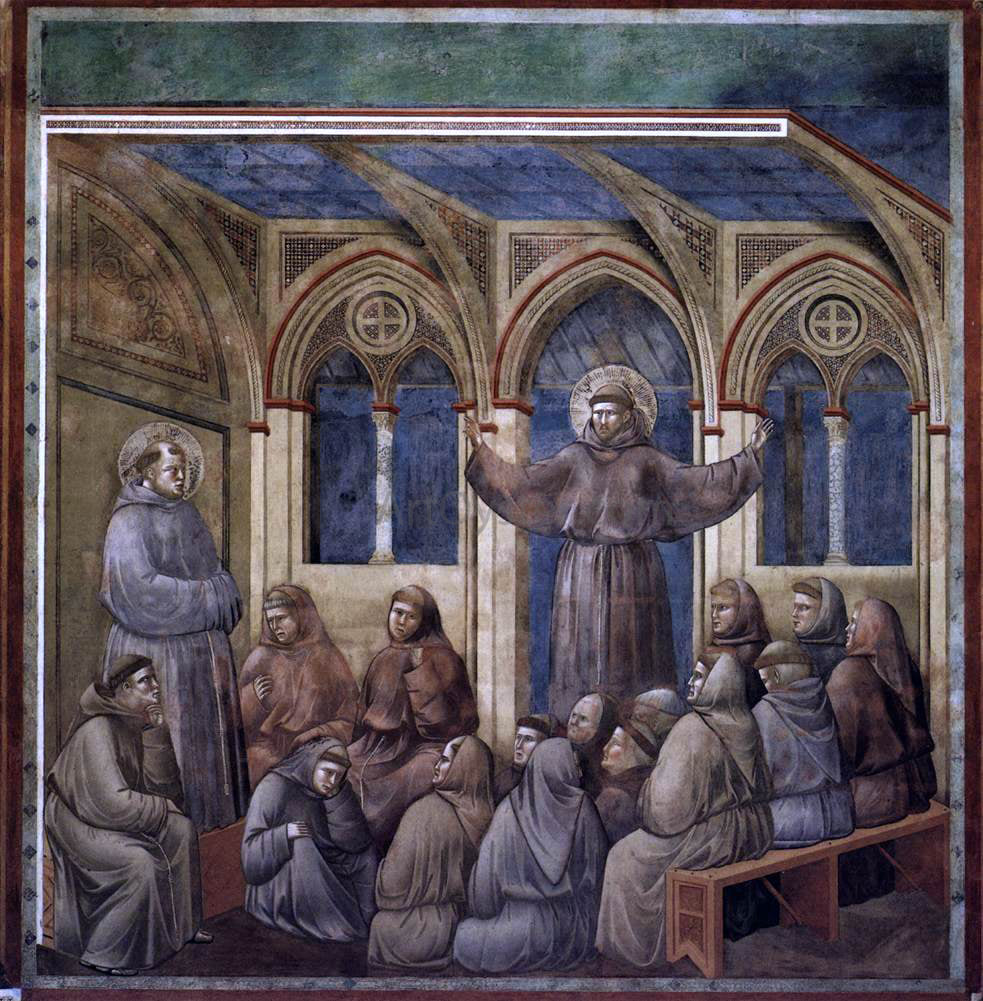  Giotto Di Bondone Legend of St Francis: 18. Apparition at Arles (Upper Church, San Francesco, Assisi) - Hand Painted Oil Painting