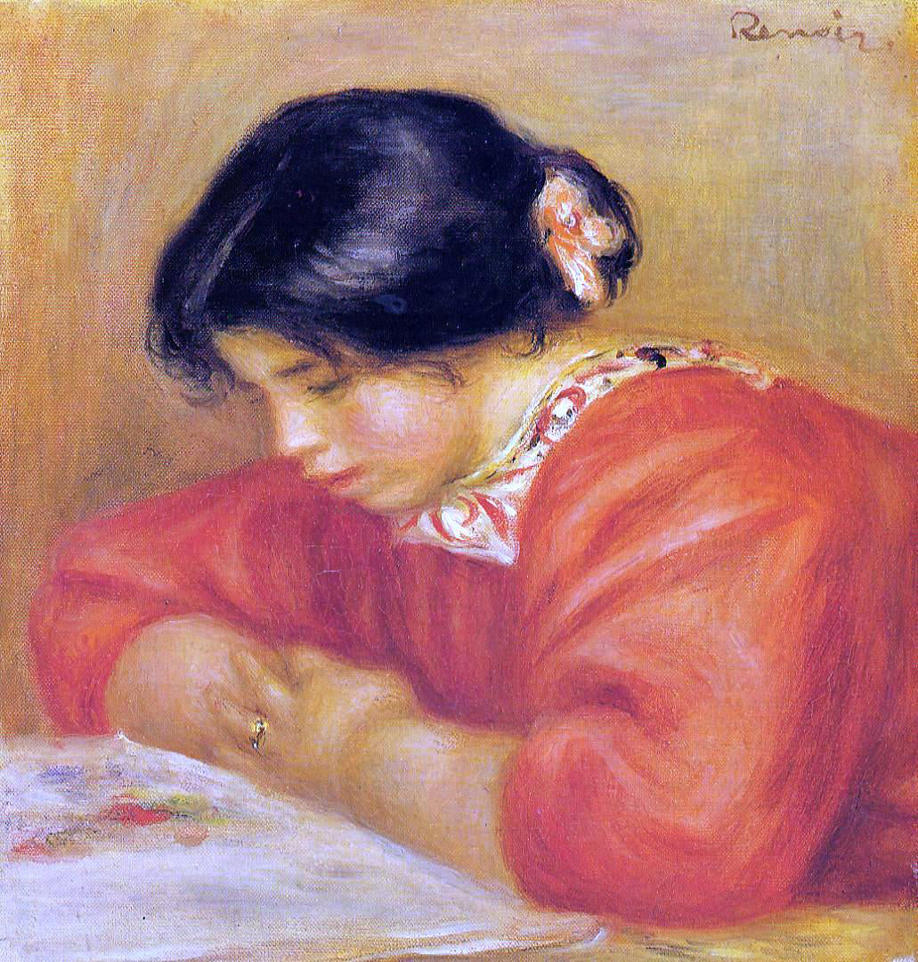  Pierre Auguste Renoir Leontine Reading - Hand Painted Oil Painting