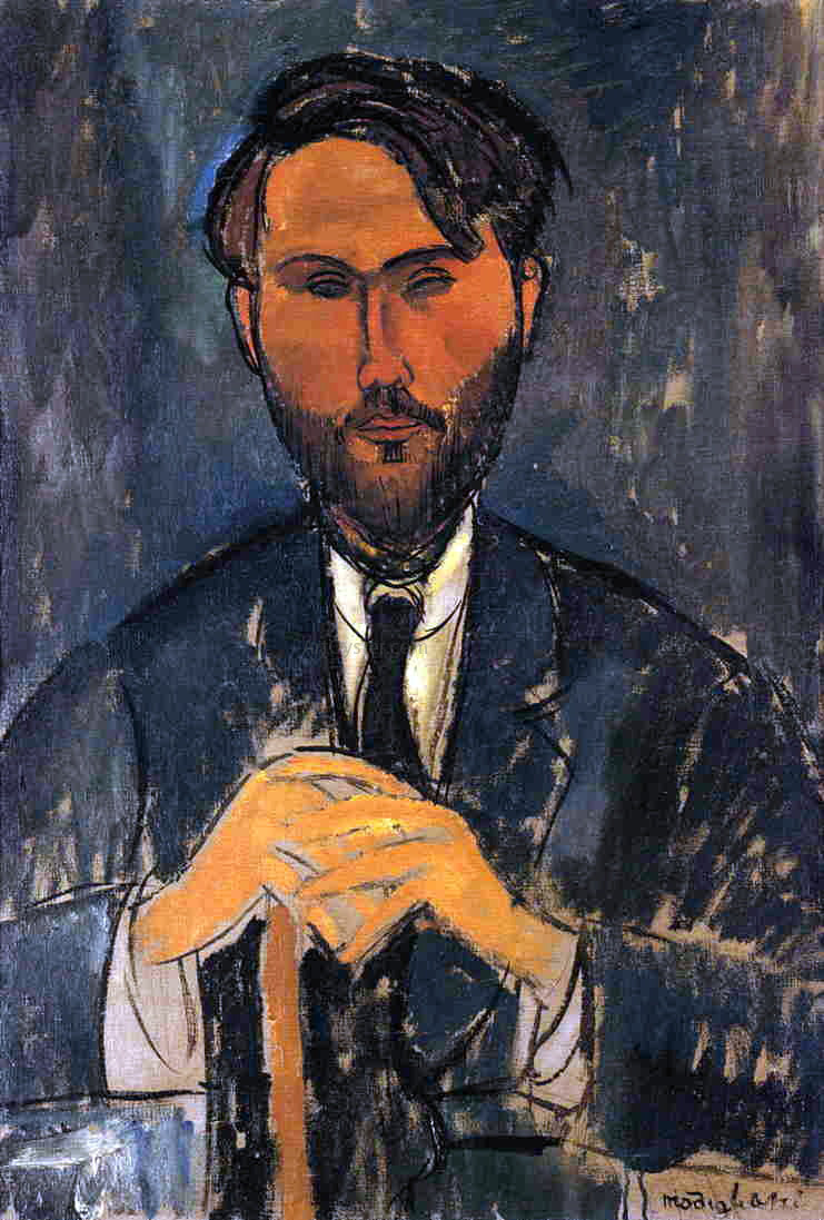  Amedeo Modigliani Leopold Zborowski with Cane (also known as Portrait of Zborowski with Yellow Hands) - Hand Painted Oil Painting