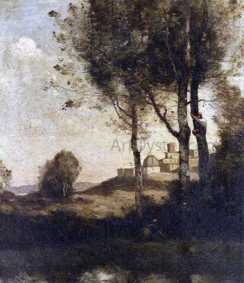  Jean-Baptiste-Camille Corot Les denicheurs Toscans - Hand Painted Oil Painting