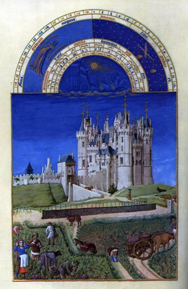  The Johan Limbourg Les tres riches heures du Duc de Berry: Septembre (September) - Hand Painted Oil Painting
