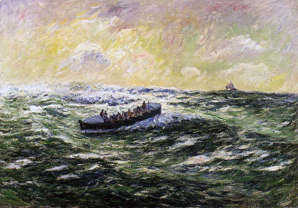  Henri Moret Lifeboat at Audierne - Hand Painted Oil Painting