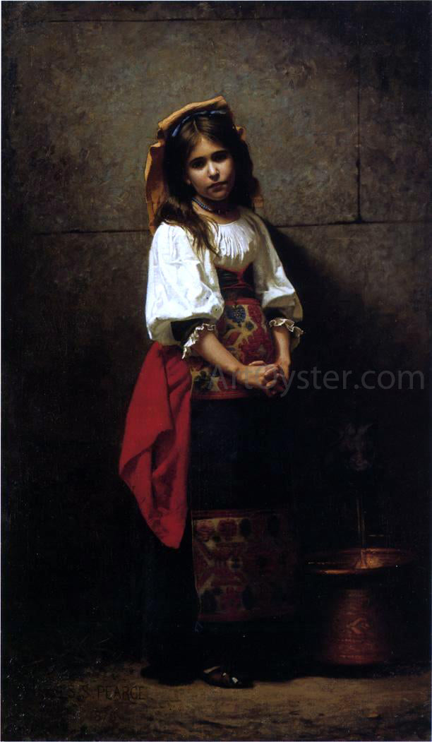  Charles Sprague Pearce L'Italienne (also known as At the Fountain) - Hand Painted Oil Painting