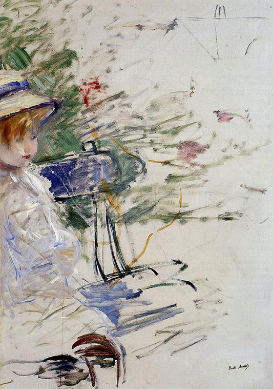  Berthe Morisot Little Girl in a Garden - Hand Painted Oil Painting