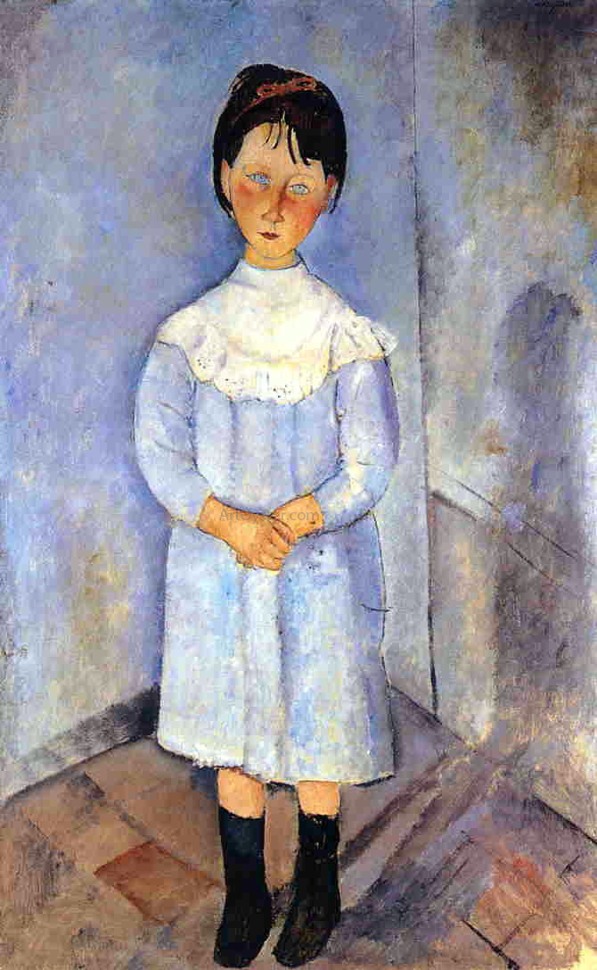  Amedeo Modigliani Little Girl in Blue - Hand Painted Oil Painting