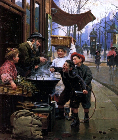  Paul-Charles Chocarne-Mureau Look before you Leap - Hand Painted Oil Painting