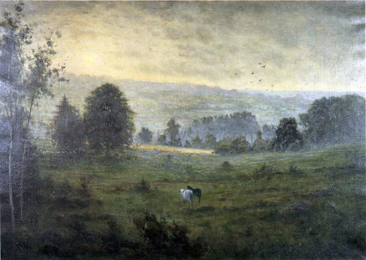  Willis Seaver Adams Looking Across the River from My Garden in Suffield - Hand Painted Oil Painting