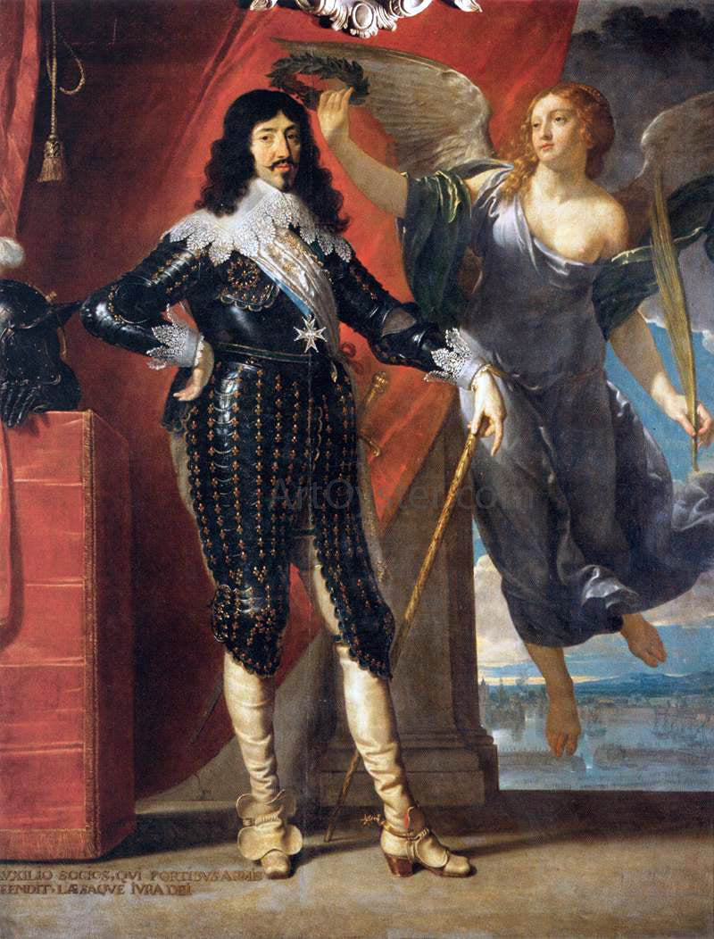  Philippe De Champaigne Louis XIII Crowned by Victory (Siege of La Rochelle, 1628) - Hand Painted Oil Painting