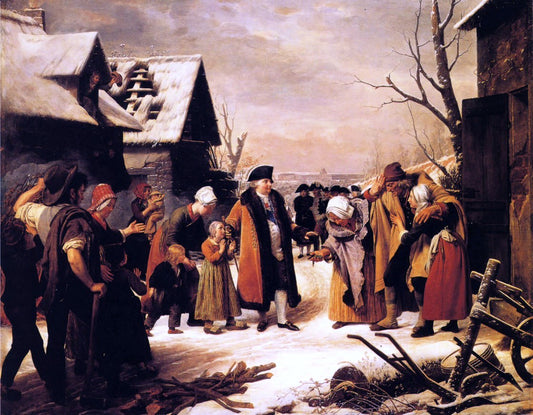  Louis Hersent Louis XVI Distributing Alms to the Poor - Hand Painted Oil Painting