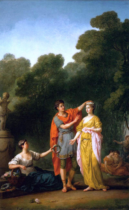  Joseph-Marie Vien Lover Crowning his Mistress - Hand Painted Oil Painting
