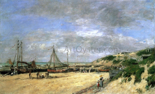  Eugene-Louis Boudin Low Tide at Scheveningue - Hand Painted Oil Painting