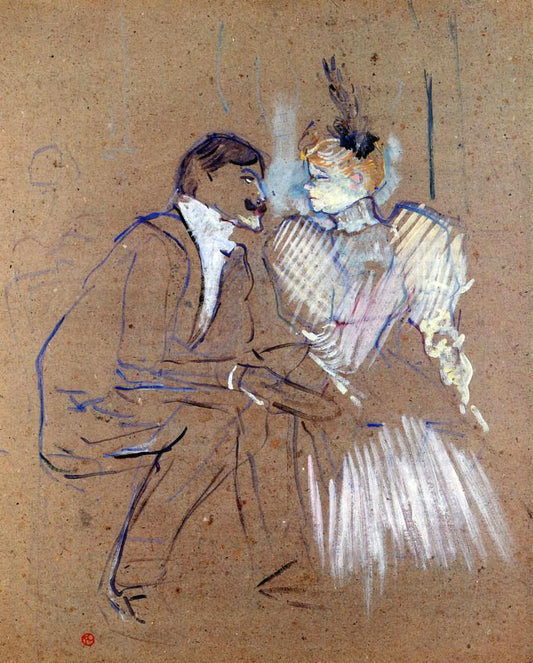  Henri De Toulouse-Lautrec Lucien Guitry and Granne Granier - Hand Painted Oil Painting