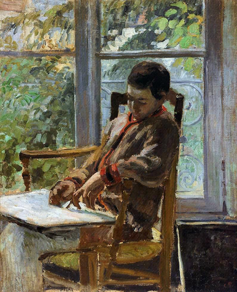  Camille Pissarro Lucien Pissarro in an Interior - Hand Painted Oil Painting