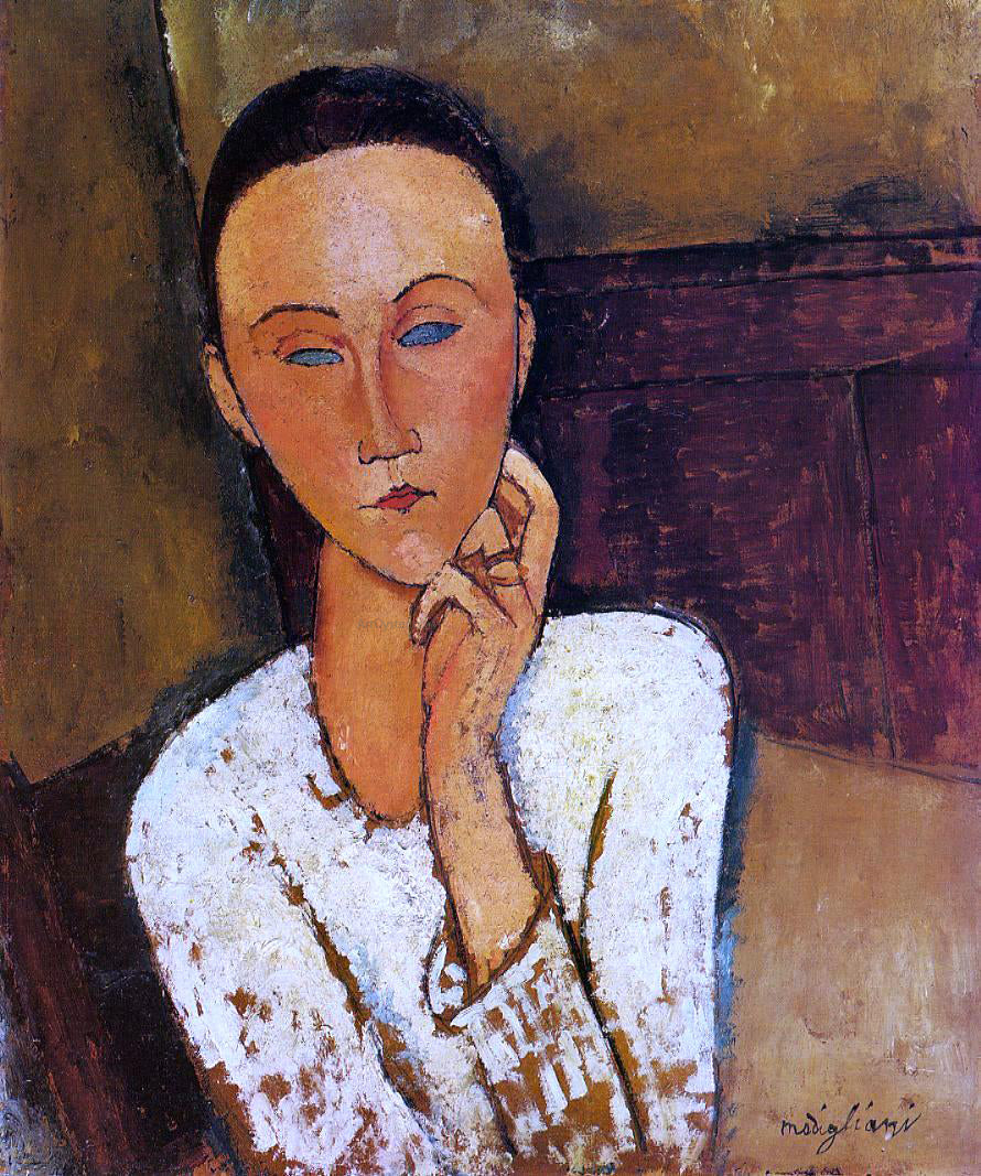  Amedeo Modigliani Lunia Czechowska, Left Hand on Her Cheek - Hand Painted Oil Painting