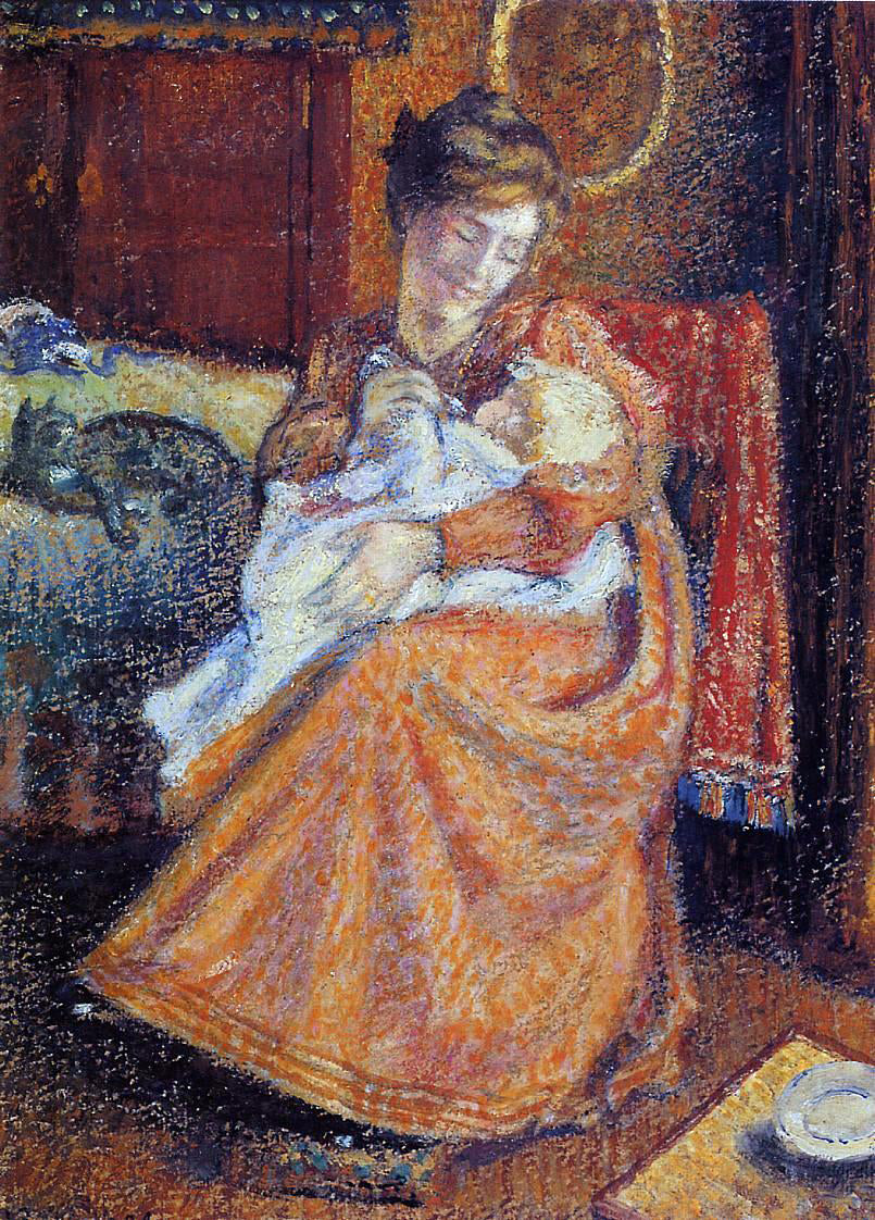  Georges Lemmen Madame Gaorges Mellen and Lise (also known as The New Baby) - Hand Painted Oil Painting