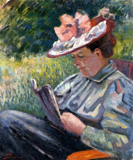  Armand Guillaumin Madame Guillaumin Reading in the Garden - Hand Painted Oil Painting