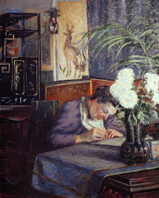  Armand Guillaumin Madame Guillaumin Writing - Hand Painted Oil Painting
