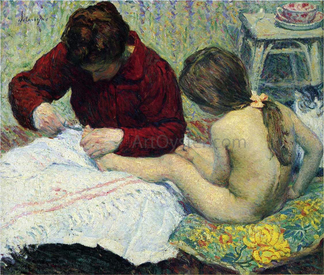  Henri Lebasque Madame Lebasque with daughter - Hand Painted Oil Painting