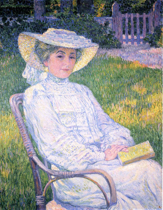  Theo Van Rysselberghe Madame Theo van Rysselberghe in the Garden - Hand Painted Oil Painting
