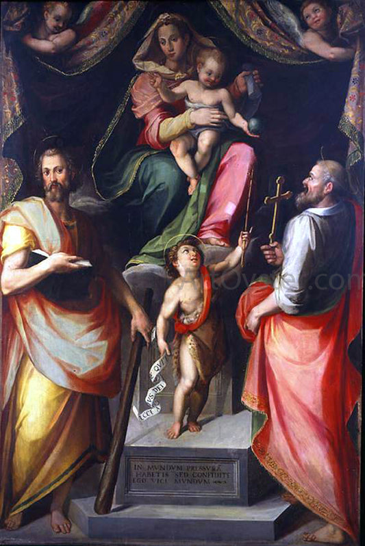  Giovanni Maria Butteri Madonna and Child Enthroned with Saints - Hand Painted Oil Painting