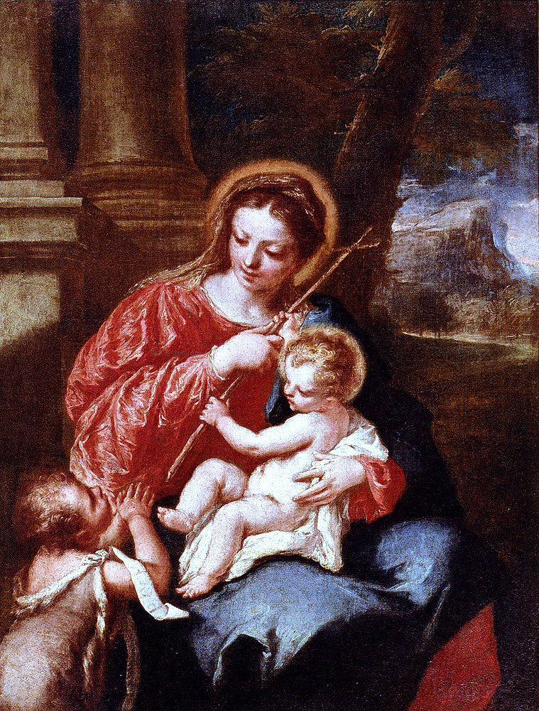  Giovanni Antonio Guardi Madonna And Child With Saint John The Baptist - Hand Painted Oil Painting