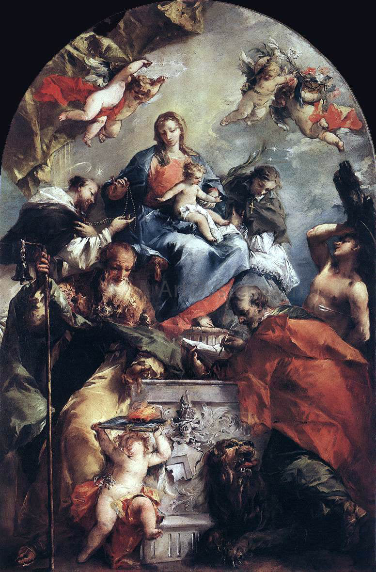  Giovanni Antonio Guardi Madonna and Child with Saints - Hand Painted Oil Painting