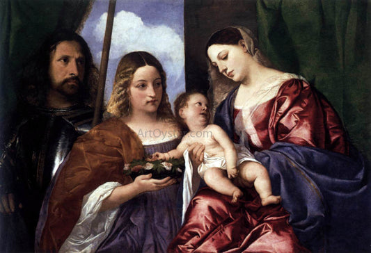  Titian Madonna and Child with Sts Dorothy and George - Hand Painted Oil Painting
