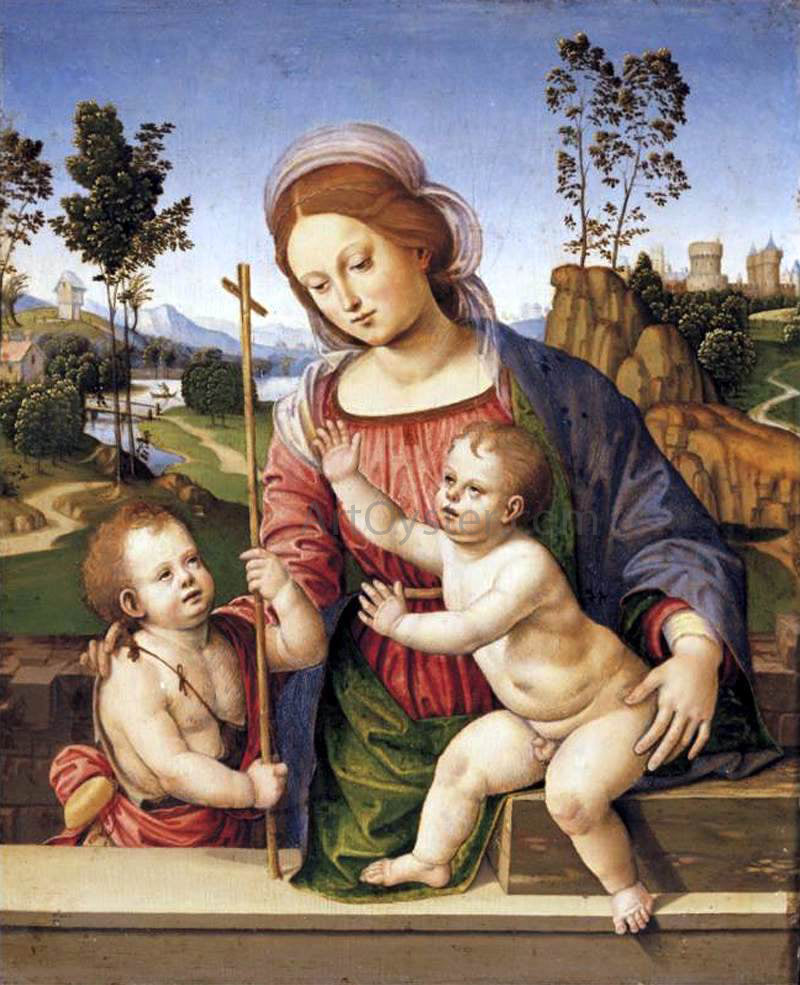  Timoteo Viti Madonna and Child with the Infant St John the Baptist - Hand Painted Oil Painting
