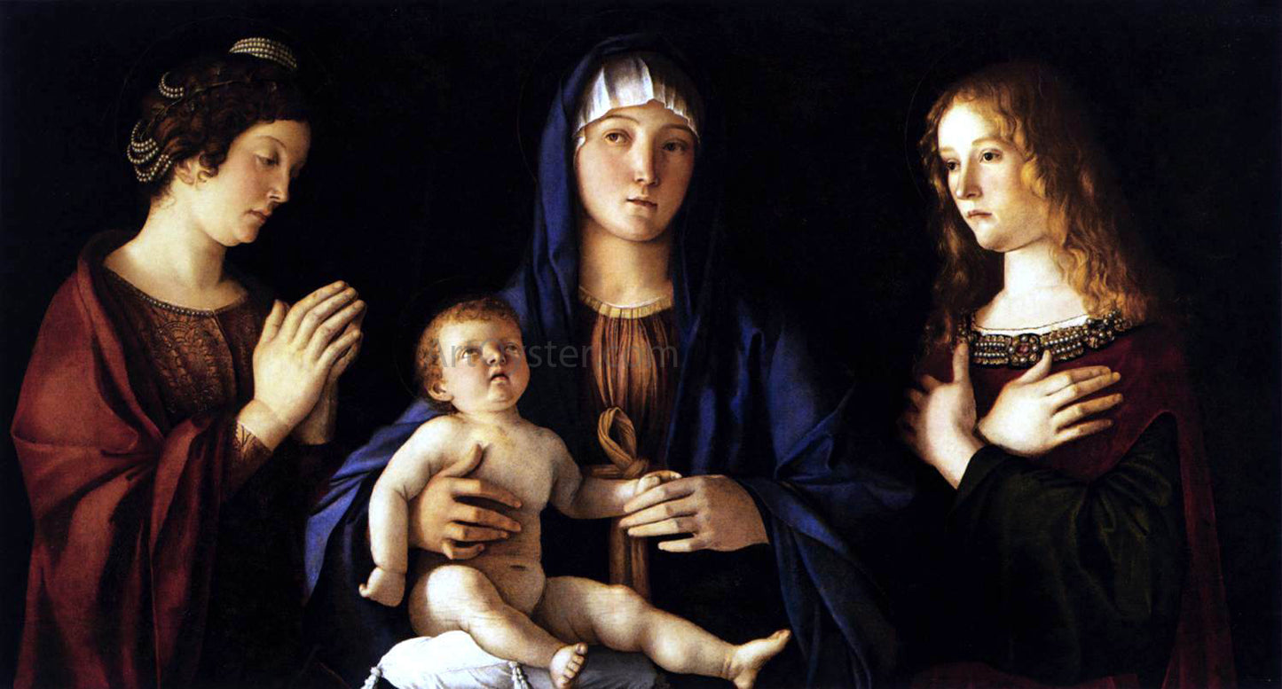  Giovanni Bellini Madonna and Child with Two Saints (Sacra Conversazione) - Hand Painted Oil Painting