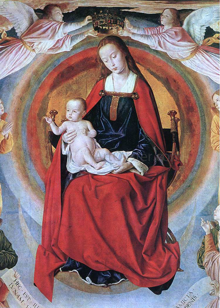  Master of Moulins Madonna Enthroned with Saints (detail) - Hand Painted Oil Painting