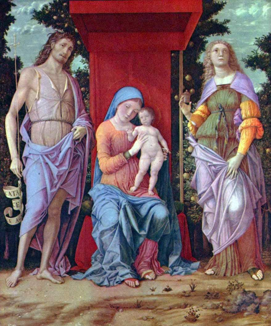  Andrea Mantegna Madonna mit Hl. Maria Magdalena und Hl. Johannes dem Teufer - Hand Painted Oil Painting