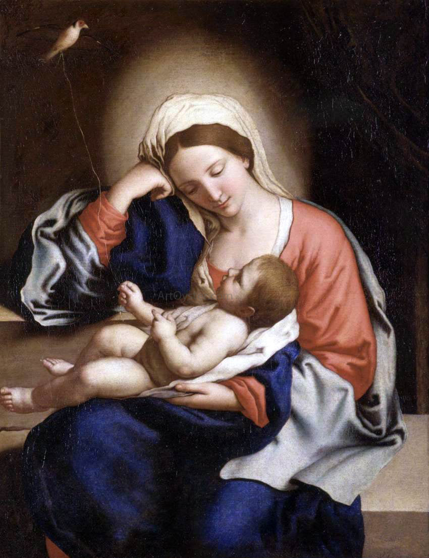  Sassoferrato Madonna with the Christ Child - Hand Painted Oil Painting