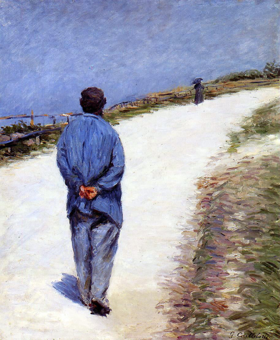  Gustave Caillebotte Man in a Smock (also known as Father Magloire on the Road between Saint-Clair and Etretat) - Hand Painted Oil Painting