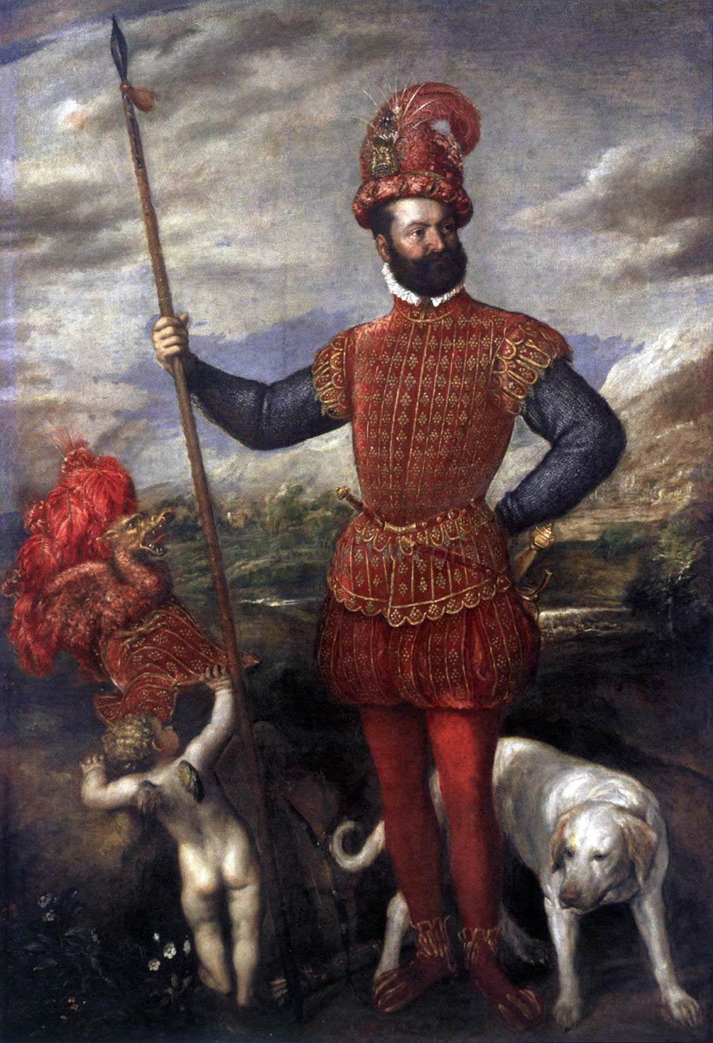  Titian Man in Military Costume - Hand Painted Oil Painting