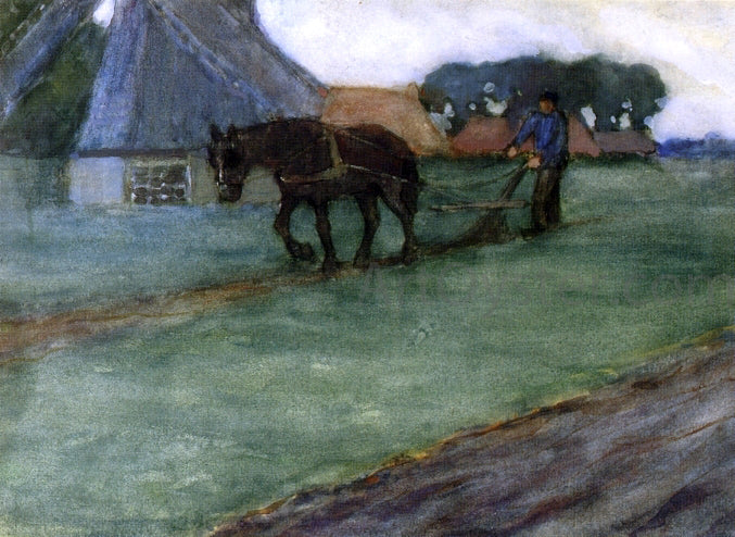  Frederick Carl Frieseke Man Plowing - Hand Painted Oil Painting