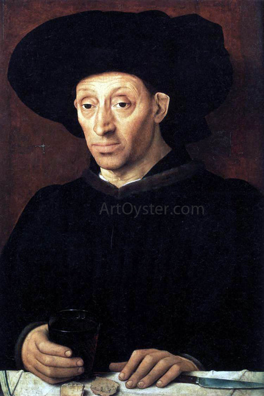  Unknown Portuguese Painters Man with a Glass of Wine - Hand Painted Oil Painting