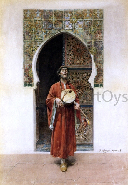  Gustavo Simoni Man with a Lute - Hand Painted Oil Painting