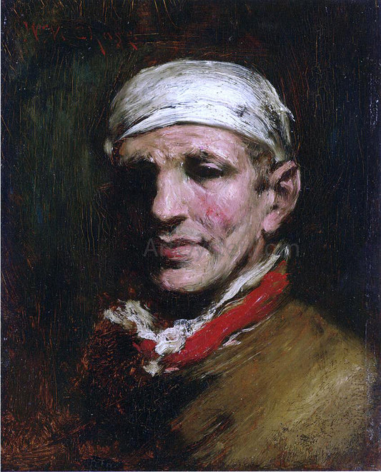  William Merritt Chase Man with Bandana - Hand Painted Oil Painting