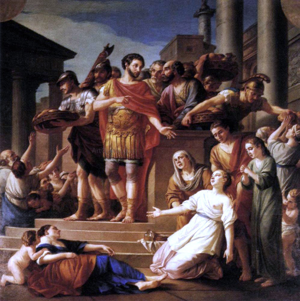  Joseph-Marie Vien Marcus Aurelius Distributing Bread to the People - Hand Painted Oil Painting
