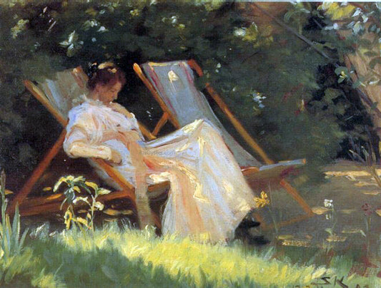  Peder Severin Kroyer Marie en el Jardin - Hand Painted Oil Painting