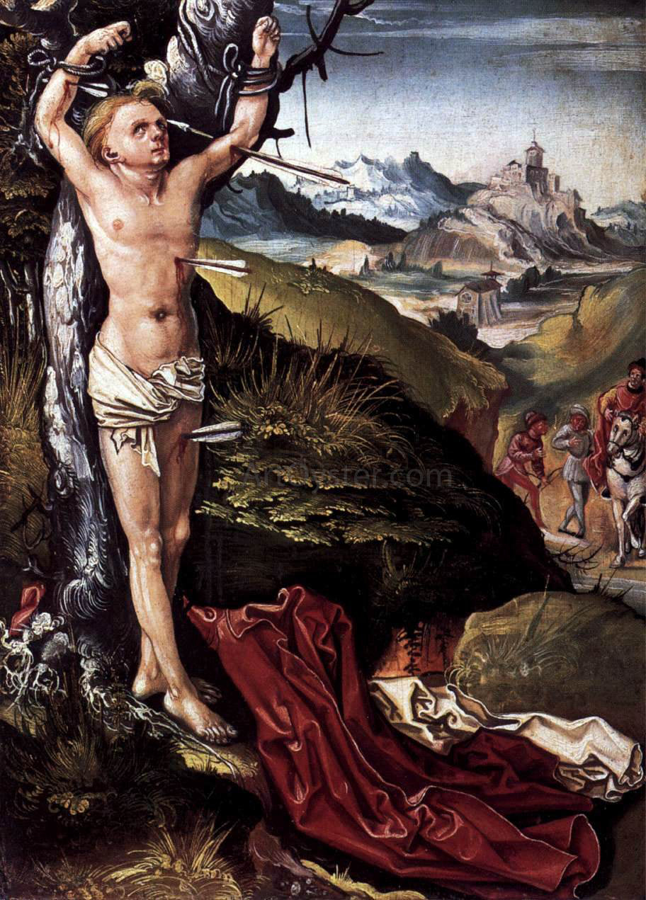  Unknown (2) Masters Martyrdom of St Sebastian (left panel) - Hand Painted Oil Painting