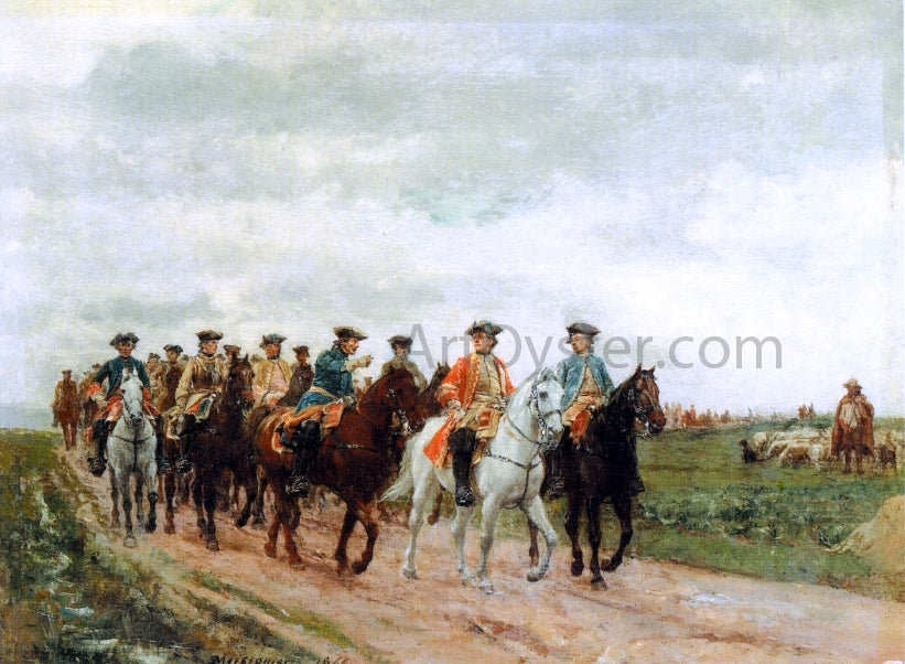  Jean-Louis Ernest Meissonier Maurice, Comte de Saxe Leading His Troops - Hand Painted Oil Painting