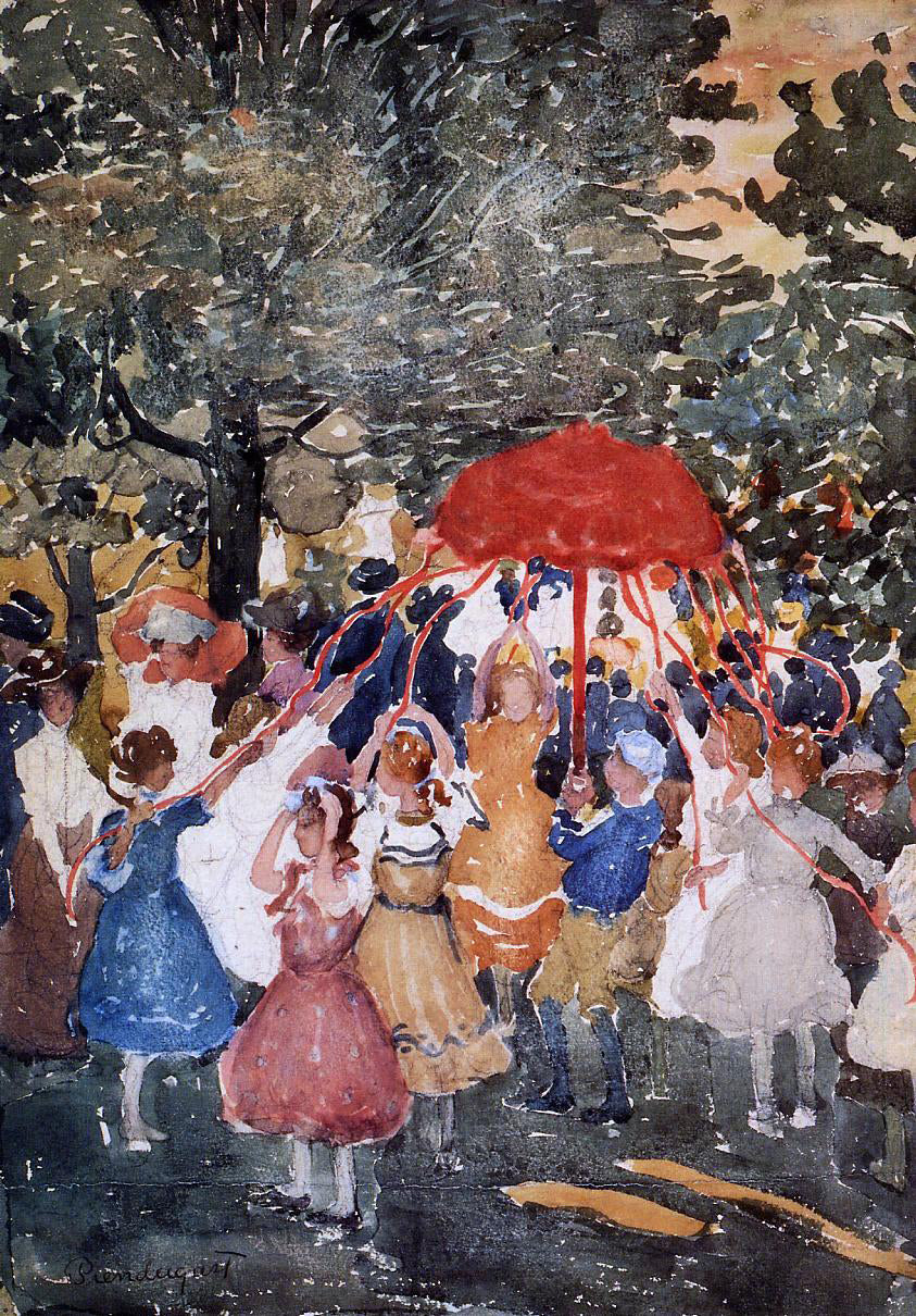  Maurice Prendergast Maypole - Hand Painted Oil Painting