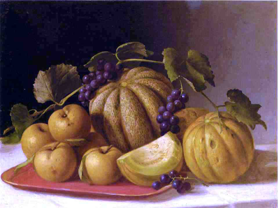  John F Francis Melons and Yellow Apples - Hand Painted Oil Painting