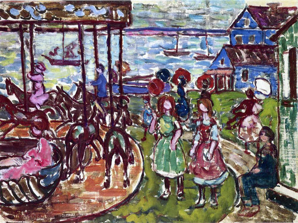  Maurice Prendergast Merry-Go-Round - Hand Painted Oil Painting