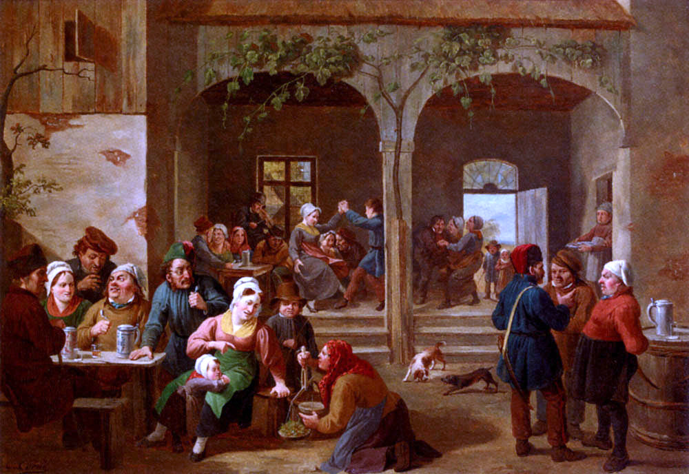  Constantin Fidele Coene Merrymaking In The Tavern - Hand Painted Oil Painting
